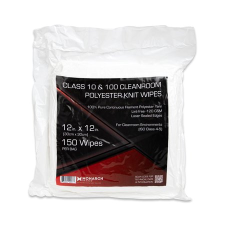 MONARCH Cleanroom Wipers (150 Pack), 150PK CRW-12X12